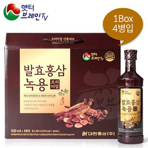 [대한홍삼] 발효홍삼 녹용 프리미엄  500ml*4병