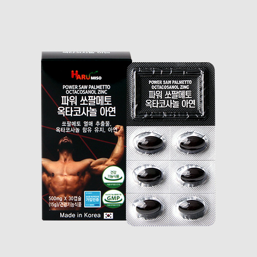 [하루미소] 파워 쏘팔메토 옥타코사놀 아연 (500mg*30캡슐)