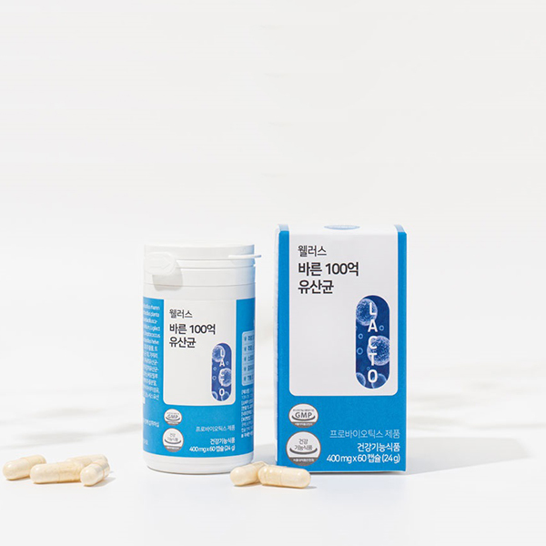 [웰러스] 바른 100억 유산균 (400mg*60캡슐)